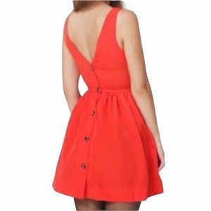 American Apparel Red Button Back Swing Dress